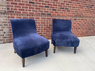 ACCENT CHAIRS MICROFIBER NAVY BLUE SLIPCOVER Livingroom Furniture