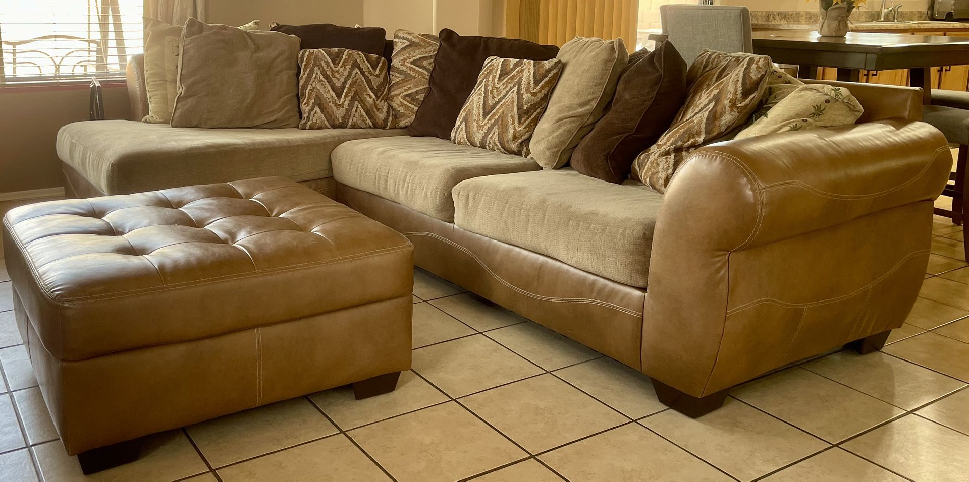 Ottoman Big Spinny Chair Ashley Furniture Couch With Ottoman And