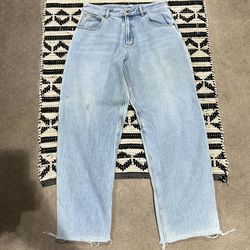 Vintage light wash wide leg jeans