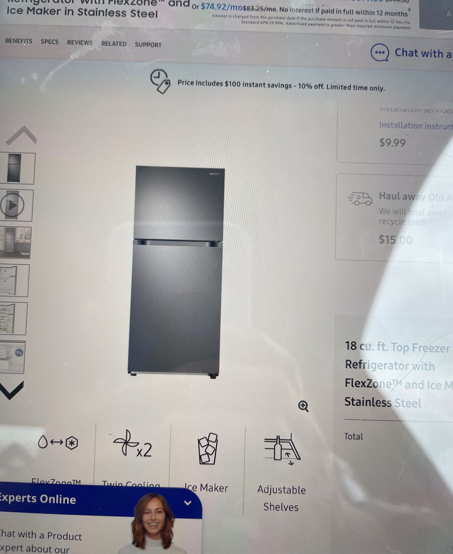 Samsung https://offerup.com/redirect/?o=MTguQ3U=.Ft Top- Freezer Refrigerator W/ Flex Zone & Ice Maker (Brand New )