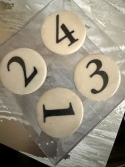 Adorable Vtg Style Numbered Ceramic Drawer Knobs -Set of 4