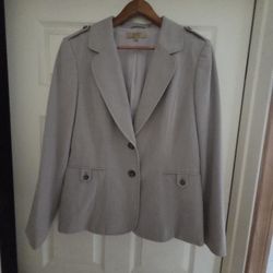 Alex Marie Tan And Cream Two Button Blaizer Size 14