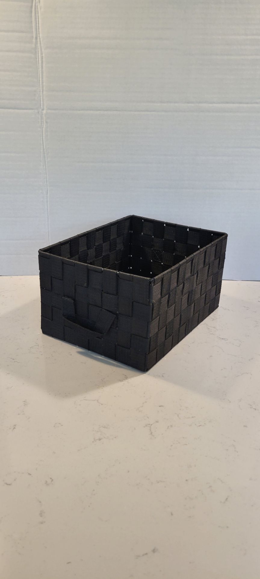 3 Black Container Store Bins with Handles