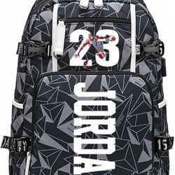 Basketball 23 Student School Bag, Laptop Backpack, Ultra-Light Travel Bag, For Men And Women (grey-A)