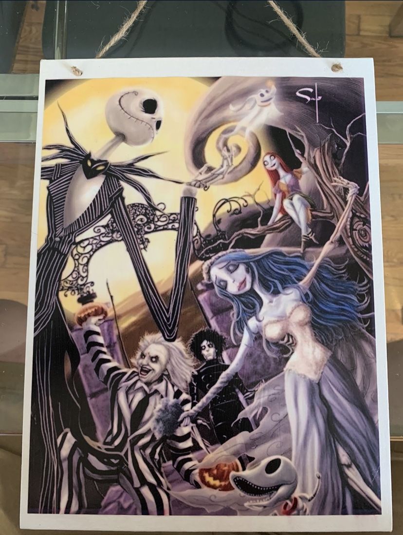 Tim burton hanging art piece home deco