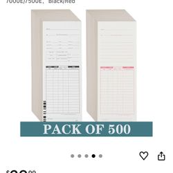 500PCS Time Cards for Employees Weekly, 2 Sided Sheets, 3-3/8" x... 