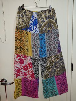 One size fits all, colorful, lightweight cotton/linen pants