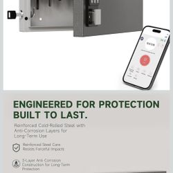 WeHere 16 Key Lock Box, Smart Wall Mount Key Cabinet with Key Tags, OTP/APP/Fixed Code Unlock, Security Storage Key Holder, Key Management for House, 