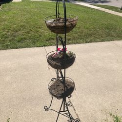 3 Tier Wrought Iron Basket Planter