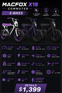 Macfox X1S commuter e-bike