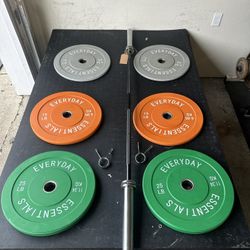 6’ Olympic Barbell  + Bumpers 