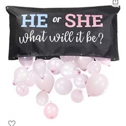 Gender reveal balloon drop