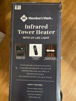 Member's Mark 23 3-Element Infrared Wood Tower Heater with UV LED Light  for Sale in Rialto, CA - OfferUp