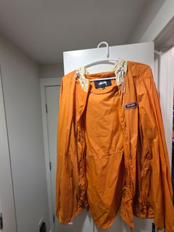 L Orange and White Stussy Jacket
