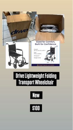 Drive Lightweight Folding Transport Wheelchair