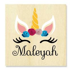 Personalized unicorn wood sign