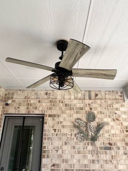 48-Inch Farmhouse Ceiling Fan with Light & Remote, Barnwood