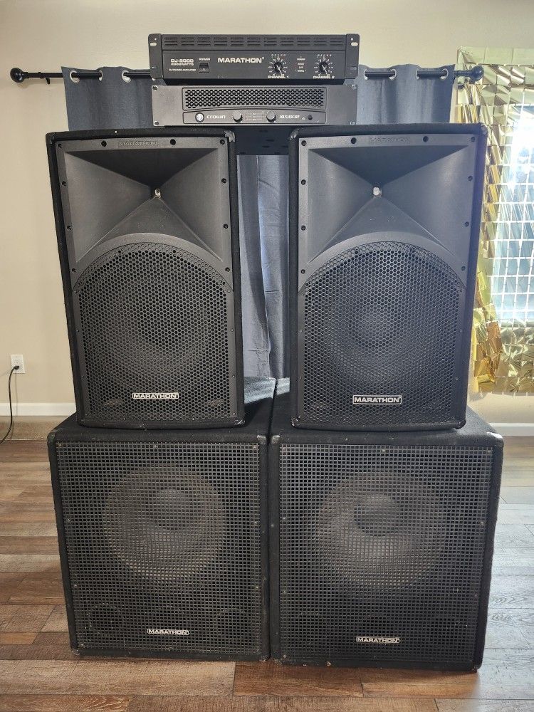 Marathon 18" Subs, 15" Full Range, Amp, Crown XLS602