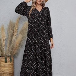 Floral Black Maxi Dress