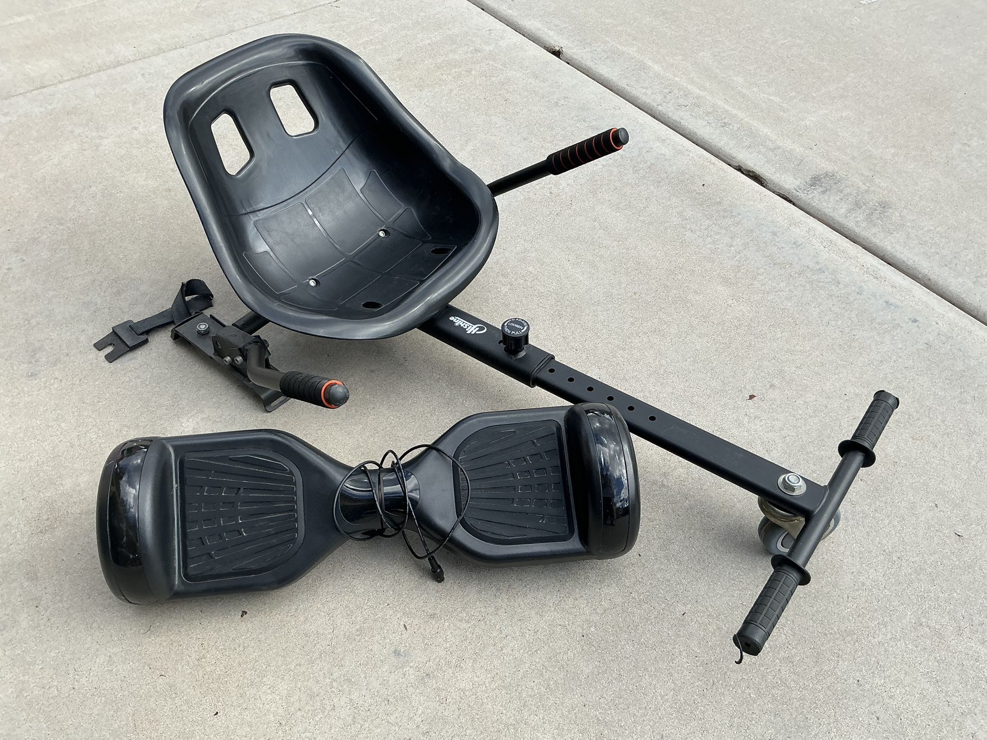 Hover board with seat attachment used