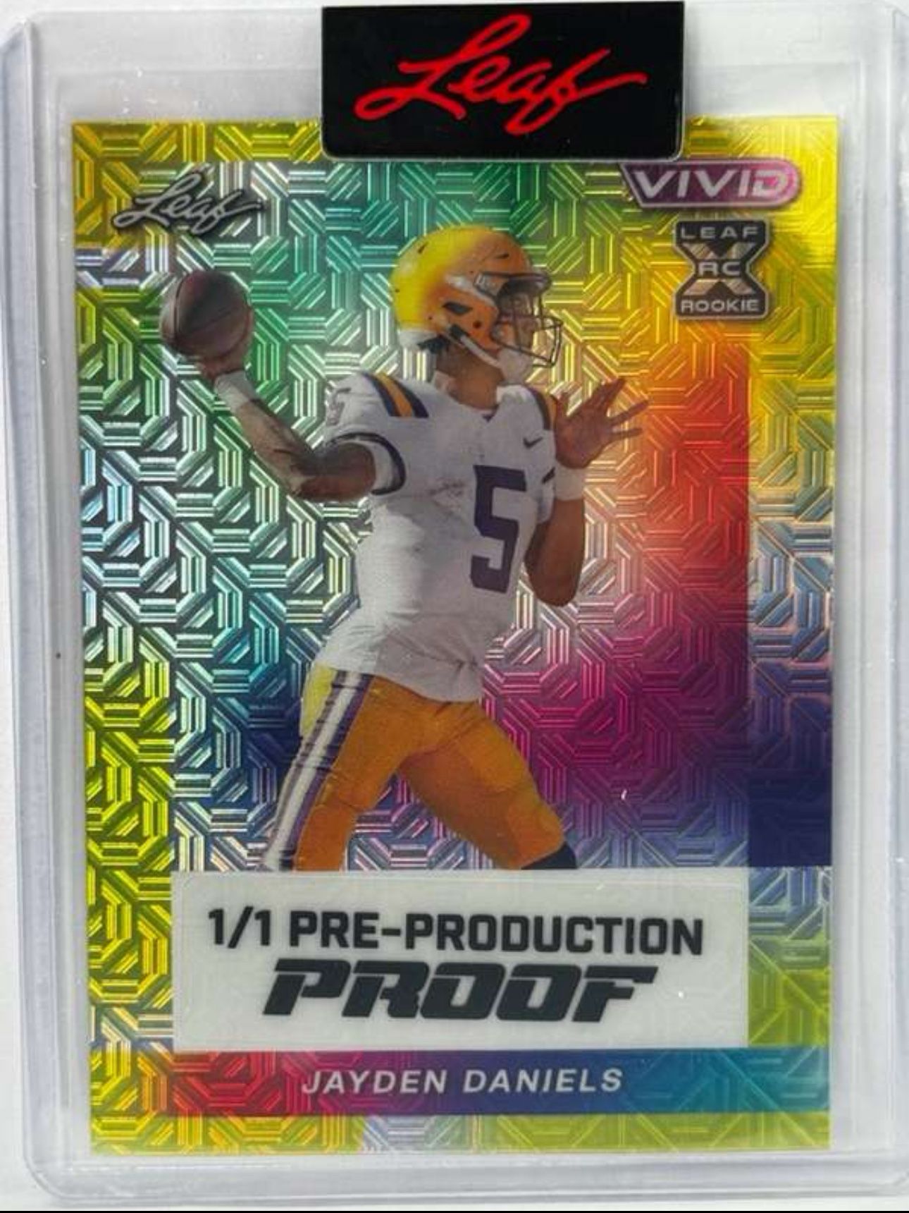 2024 Leaf Vivid Rookie - Jayden Daniels - 1/1 Pre-Production Proof
