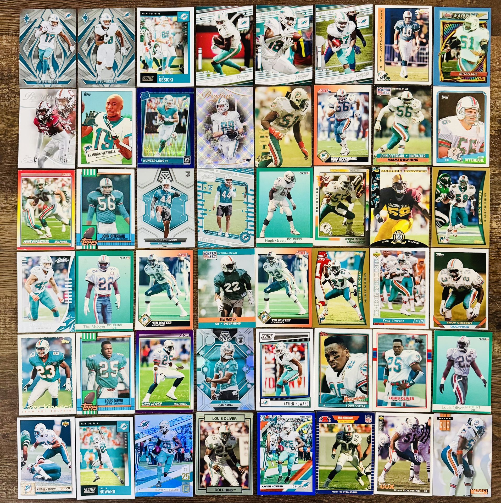 Miami Dolphins Football Card Lot 🐬 Waddle, Tua, Marino, Zach Thomas, Achane