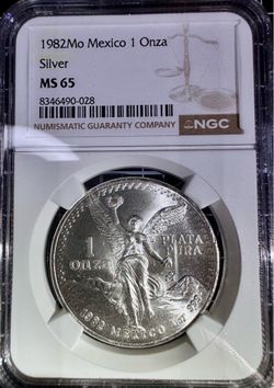 1982-MO (MS65) Mexico 1 oz Silver Libertad Onza NGC