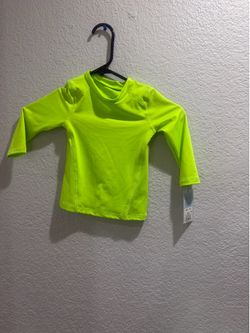Cat & Jack Neon Green Long Sleeve Rash Guard 18M