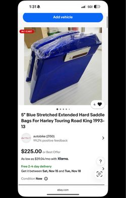 Stretched hard saddlebags Harley Davidson touring