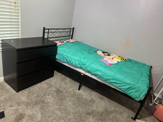 Twin bed frame and dresser