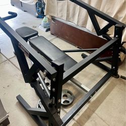 NEW-Titan Fitness Chest Press & Hammer Strength Machine, Olympic Plates, & Dumbbells 