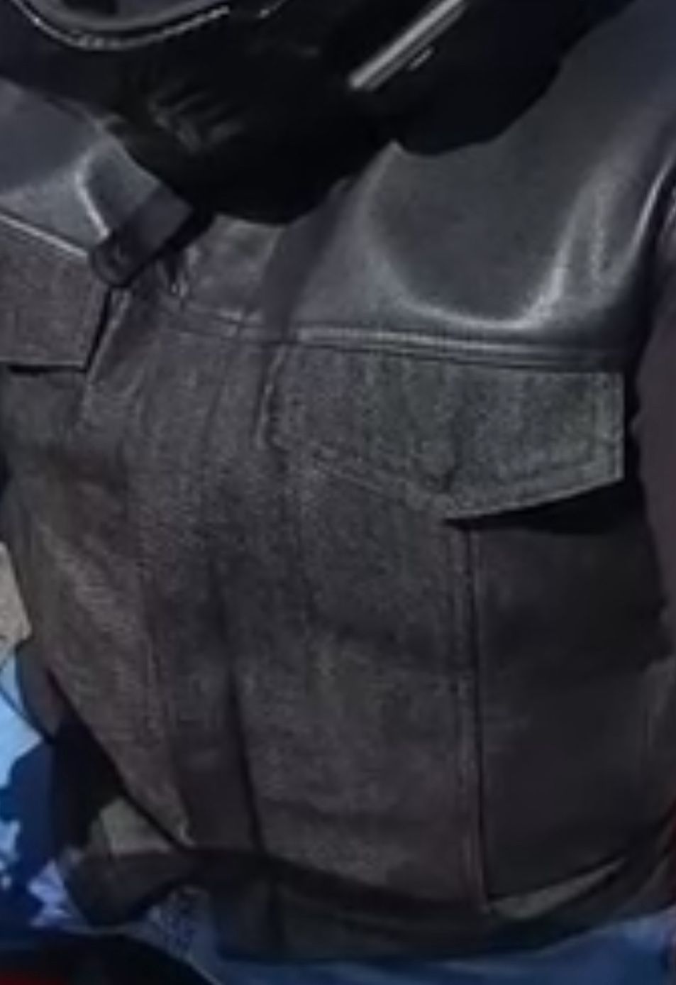 Ezpinosas Black denim and Leather Vest