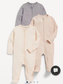 Brand New Old Navy 2-way Zipper Onesies (3-pack) 3-6months