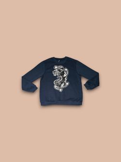 Jonny Cota Azteca jaguar graphic crewneck sweatshirt navy men’s 2XL