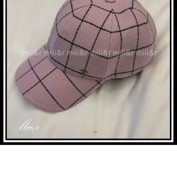 Channel Pink And Black Pin Stripe Hat 