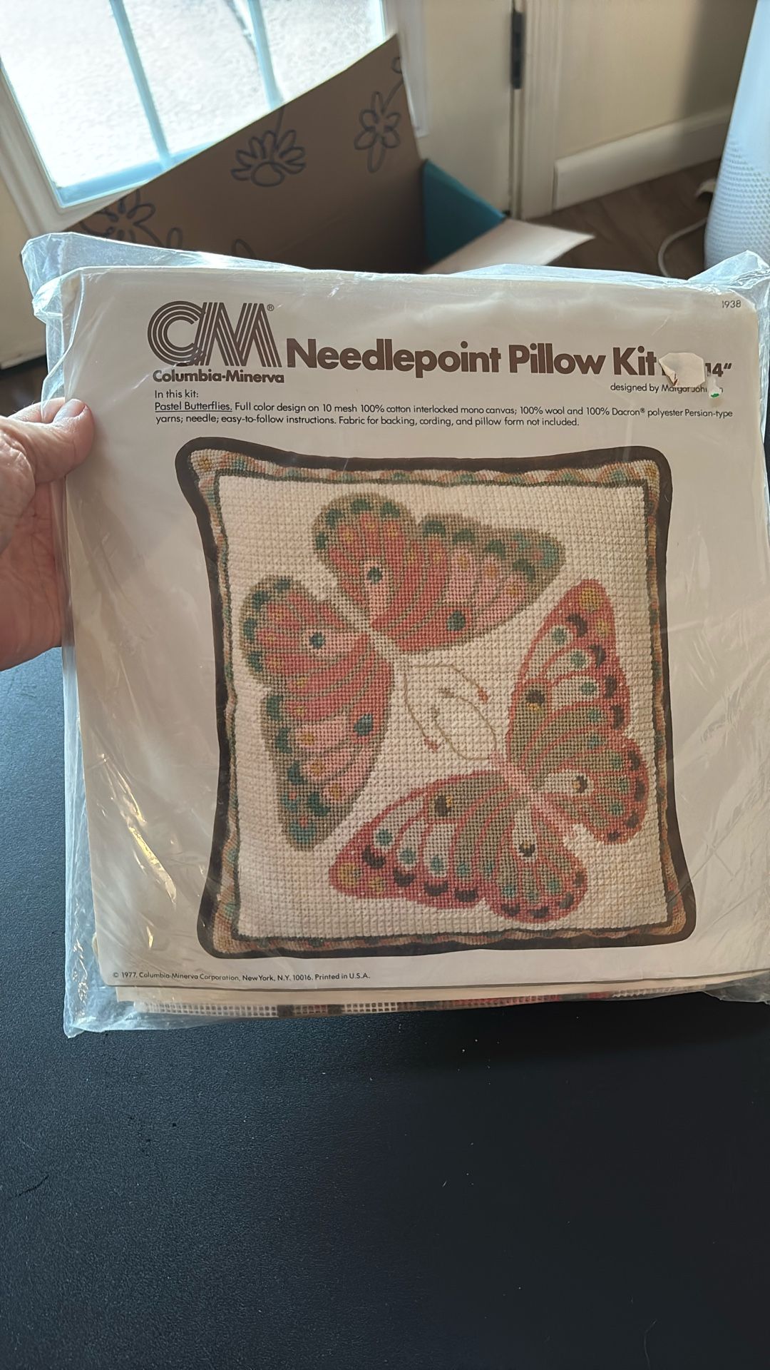 CM needlepoint pillow Craft