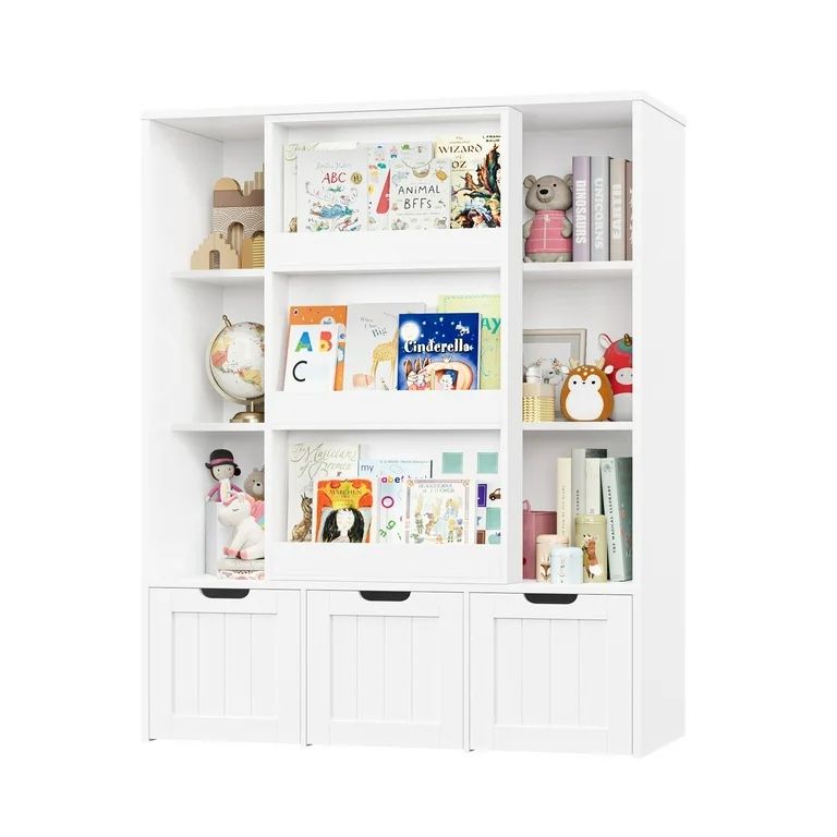 Homfa Kids Bookcase with Toy Storage Drawers β White