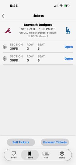 Two Braves @ Dodgers tickets