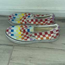 Vans Off the Wall Asher Sneakers Mens Size 6 Womens Size 7.5 Sneakers Colorful Checkerboard
