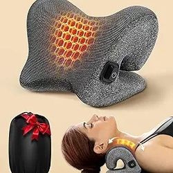 5X Pain Relief Neck Massager with Heat, Graphene-Infused Instant Heating Neck Stretcher for TMJ Migraine, Smart Control