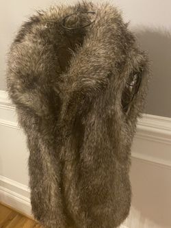 Faux Rabbit Fur Women’s Vest / Satin Lined - Size Medium