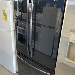 Black LG French door refrigerator
