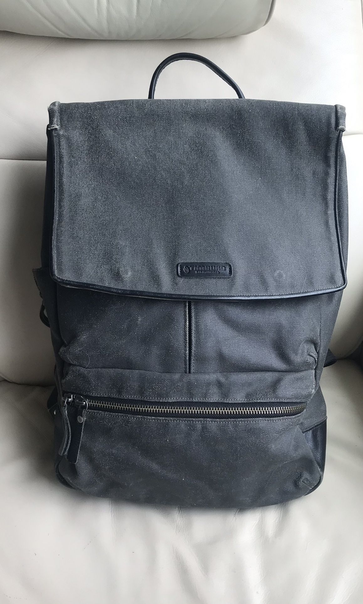Timbuk2 Distilled Walker Pack Laptop Backpack waxed canvas, with leather Accent