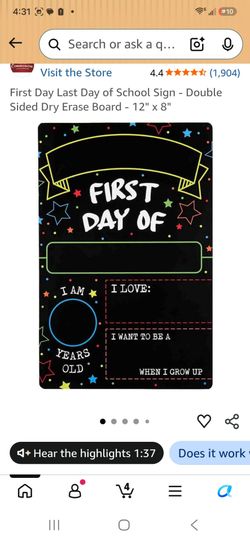 New. First day of school sign