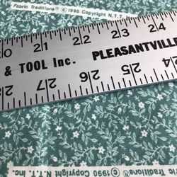 Vtg  Traditions  FABRIC  Green W/ Cream Floral 