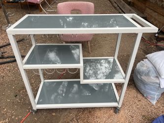 Metal and Glass Kitchen Cart - $50