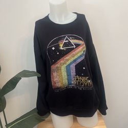 Pink Floyd Dark Side Of the Moon  2021 Black Soft Sweatshirt Top  L
