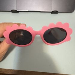 Kids Pink Flower Sunglasses