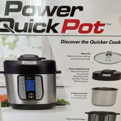 POWER QUICK POT 6 Quart 1200 Watt Stainless 8 in 1 One Touch Multi Cooker  NEW!!