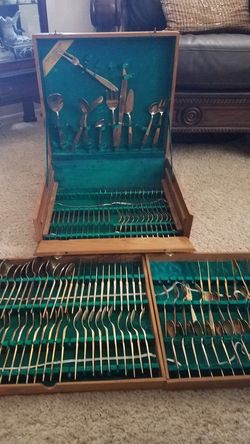 Large lot of brass vintage flatware
